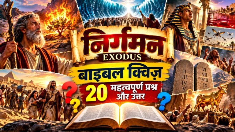 निर्गमन Exodus बाइबल क्विज़ के 20 महत्वपूर्ण प्रश्न और उत्तर